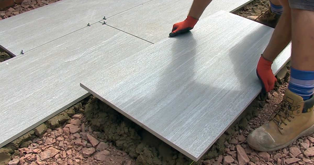 Installing large format porcelain